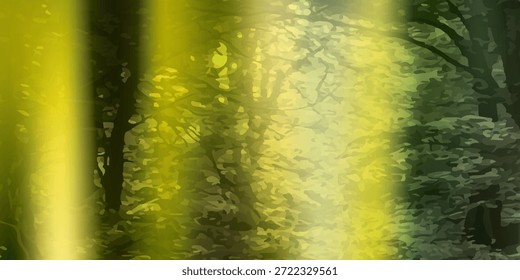 Imagen borrosa de fondo bokeh de follaje verde brillante y rayos de sol en primavera o verano. Fondo Abstractas para el diseño.