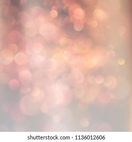 Blurred bokeh background orange and beige magical circles abstract out of focus background. EPS 10