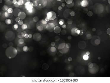 Luz de bokeh borrosa sobre fondo negro. plantilla de vacaciones de Navidad y Año Nuevo. Brillante plateado abstracto desenfocado estrellas y chispas parpadeantes. EPS vectorial 10