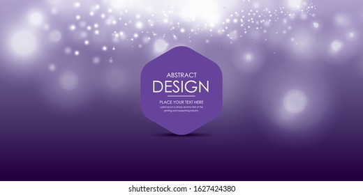 Blurred bokeh light on dark purple background. Christmas and New Year holidays template.