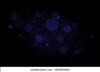 Luz de boquilla borrosa sobre fondo azul oscuro. Plantilla de vacaciones de Navidad y Año Nuevo.Brillante abstracto desenfocado estrellas y chispas parpadeantes. EPS 10