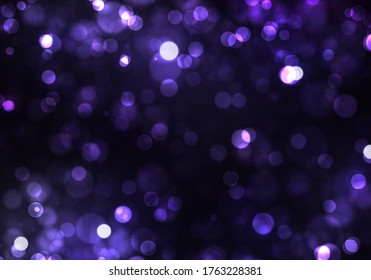 Luz de bokeh borrosa sobre fondo azul oscuro. plantilla de vacaciones de Navidad y Año Nuevo. El brillo abstracto desenfocó estrellas y chispas parpadeantes. EPS vectorial 10