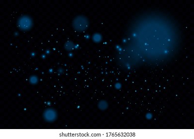 Luz de bokeh borrosa sobre fondo oscuro. Navidad y Año Nuevo. El brillo abstracto desenfocó estrellas y chispas parpadeantes. Vector EPS 10