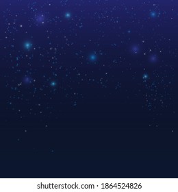 Luz de bokeh borrosa sobre fondo oscuro. plantilla de vacaciones de Navidad y Año Nuevo. El brillo abstracto desenfocó estrellas y chispas parpadeantes. Vector EPS 10