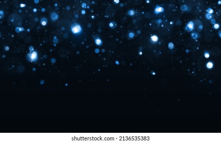 Luz de bokeh borrosa sobre fondo oscuro. El brillo abstracto desenfocó estrellas y chispas parpadeantes. Parpadeando mágicas partículas de polvo. Concepto mágico.