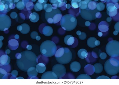 Luz bokeh borrosa sobre fondo azul oscuro. Navidades y Plantilla de vacaciones de Nuevo año. Estrellas y chispas Abstractas desenfocadas