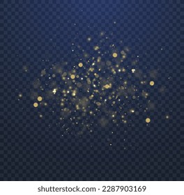 Luz de bokeh borrosa sobre fondo azul transparente. El brillo abstracto desenfocó estrellas y chispas parpadeantes. Bokeh abstracto dorado oscuro. plantilla de vacaciones de Navidad y Año Nuevo. Ilustración vectorial.