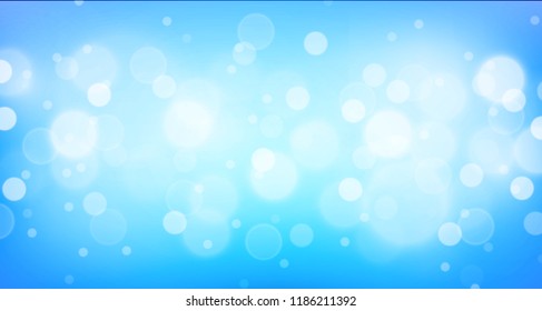 Blurred bright abstract bokeh on blue ocean background. Vector illustration.