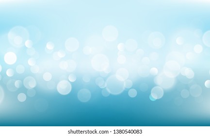 Blurred bright abstract bokeh on blue background. Vector illustration.