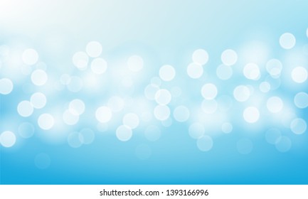 Blurred bright abstract bokeh on blue background. Vector illustration.