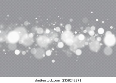 Borroso bokeh abstracto brillante sobre un fondo transparente. Efecto ligero.Dust.Background.
