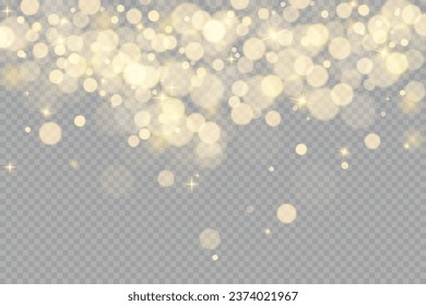 Borroso bokeh abstracto brillante sobre un fondo transparente. Efecto ligero.Dust.Background.