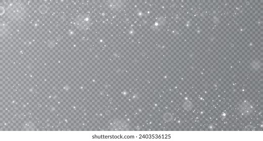 Blurred bright abstract bokeh on a transparent background.Light effect.Dust.Background.	