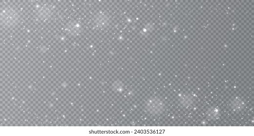 Blurred bright abstract bokeh on a transparent background.Light effect.Dust.Background.	