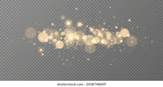 Borroso bokeh abstracto brillante sobre un fondo transparente.Efecto de luz.Polvo.Fondo.