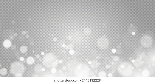 Unschärfer heller abstrakter Bokeh auf transparentem Hintergrund.Lichteffekt.Dust.Background.	