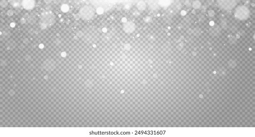 Blurred bright abstract bokeh on a transparent background.Light effect.Dust.Background.	