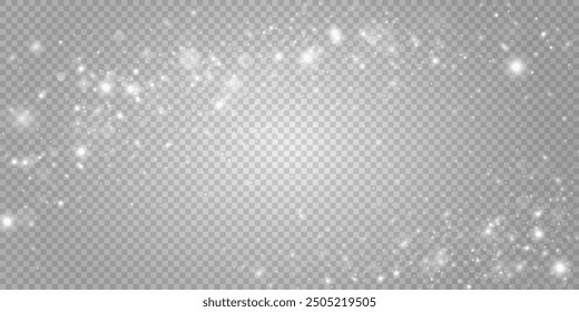 Blurred bright abstract bokeh on a transparent background.Light effect.Dust.Background.	