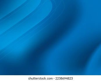 Fondo abstracto azul claro borroso con formas geométricas en curvas y líneas paralelas.
