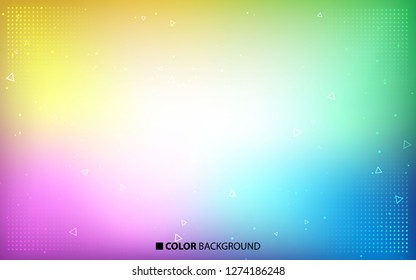 Blurred bright colors background. colorful gradient composition with abstract geometric light effect. Useful background template.