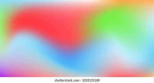 Blurred bright colors mesh background.  Colorful rainbow gradient.   Creative neon template for banner.   Easily editable soft colored vector illustration.  Bright print.