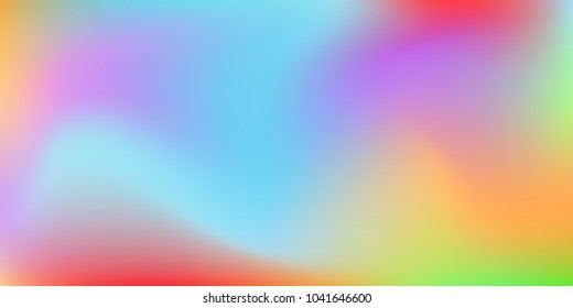 Blurred bright colors mesh background.  Colorful rainbow gradient.   Creative neon template for banner.   Easily editable soft colored vector illustration.  Bright print.
