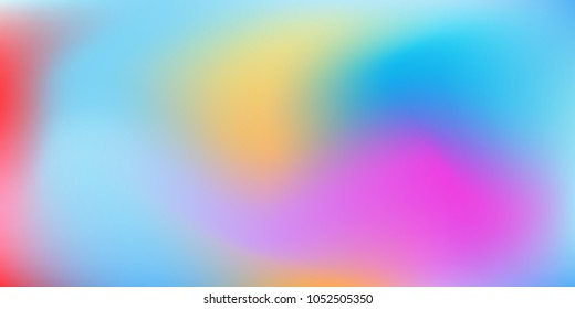 Blurred bright colors mesh background.  Colorful rainbow gradient.   Creative neon template for banner.   Easily editable soft colored vector illustration.  Bright print.
