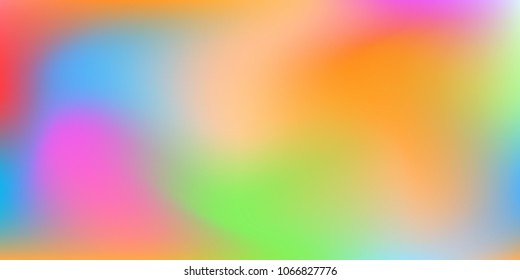 Blurred bright colors mesh background.  Colorful rainbow gradient.   Creative neon template for banner.   Easily editable soft colored vector illustration.  Bright print.