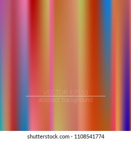  Blurred bright colors mesh background.  Vivid smooth mesh blurred futuristic template. Trendy creative vector. Intense blank Holographic spectrum gradient for printed products, covers.