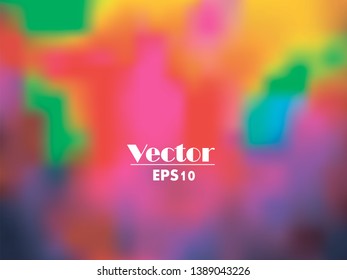 Blurred bright colors mesh background. Vector vivid rainbow gradient abstract Holly celebration background. Smooth blend banner template. Easy editable soft colored vector illustration