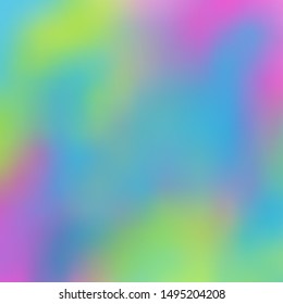 Blurred bright rainbow background. Azure, amaranth, pear-green color spots flow into each other. Excellent as a background for the production of any printed product, web pages, advertising, or other.
