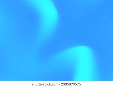 Blurred Brilliant Azure  Fluorescent Blue Gradient. Soft Abstract Light Blue Gradient. Blurry blue waves background template. Vector Illustration. EPS 10
