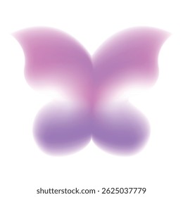Borboleta turva com asas de gradiente roxo e rosa está mostrando sua beleza