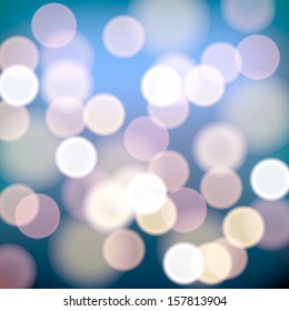 Blurred Christmas background lights, vector illustration. 