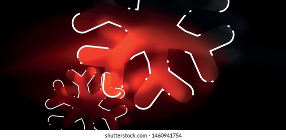 Borroso fondo abstracto de copo de nieve de Navidad, diseño mínimo estilizado, colores brillantes de neón. Fondo de neón vectorial. Fondo de nieve. Nieve brillante de Año Nuevo