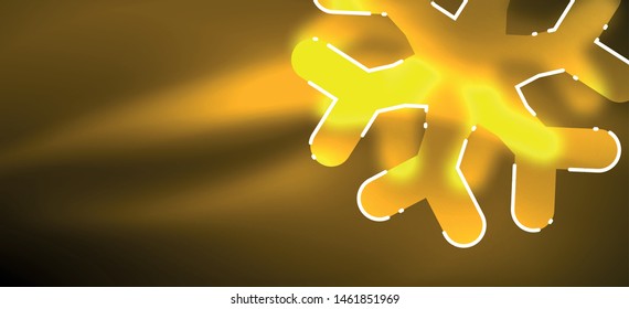 Borroso fondo abstracto de copo de nieve de Navidad, diseño mínimo estilizado, colores brillantes de neón. Fondo de neón vectorial. Fondo de nieve. Nieve brillante de Año Nuevo