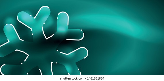 Borroso fondo abstracto de copo de nieve de Navidad, diseño mínimo estilizado, colores brillantes de neón. Fondo de neón vectorial. Fondo de nieve. Nieve brillante de Año Nuevo
