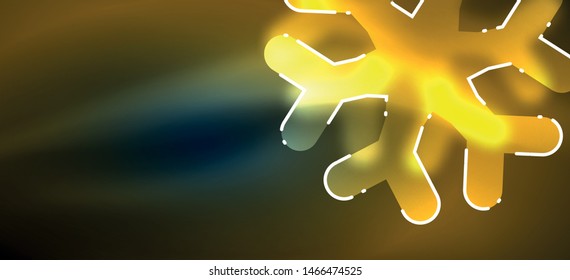 Unscharfer Weihnachtsschneeflocken, abstrakter Hintergrund, minimales Design, neonfarbige Farben. Vektorneonhintergrund. Schneehintergrund. Schnee im Neujahr