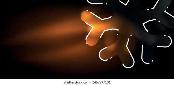 Blurred Christmas snowflake abstract background, stylized minimal design, neon glowing colors. Vector neon background. Snow background. New Year glowing snow