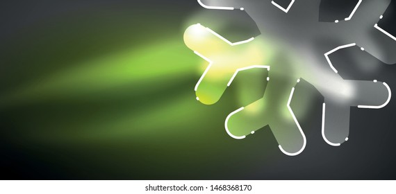 Unscharfer Weihnachtsschneeflocken, abstrakter Hintergrund, minimales Design, neonfarbige Farben. Vektorneonhintergrund. Schneehintergrund. Schnee im Neujahr