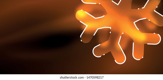 Borroso fondo abstracto de copo de nieve de Navidad, diseño mínimo estilizado, colores brillantes de neón. Fondo de neón vectorial. Fondo de nieve. Nieve brillante de Año Nuevo