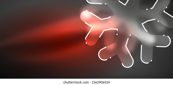 Unscharfer Weihnachtsschneeflocken, abstrakter Hintergrund, minimales Design, neonfarbige Farben. Vektorneonhintergrund. Schneehintergrund. Schnee im Neujahr