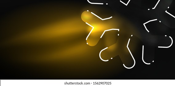Blurred Christmas snowflake abstract background, stylized minimal design, neon glowing colors. Vector neon background. Snow background. New Year glowing snow
