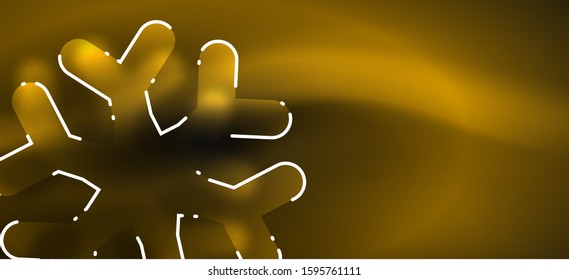 Borroso fondo abstracto de copo de nieve de Navidad, diseño mínimo estilizado, colores brillantes de neón. Fondo de neón vectorial. Fondo de nieve. Nieve brillante de Año Nuevo