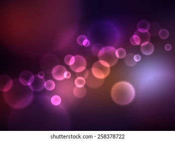 Blurred circles on the purple-blue and red background with the particles effect