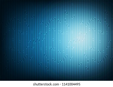 Blurred Circuit Microchip Technology on Blue Future Background; Hi-tech Digital and Communication Concept design; Free Space For text in put; Vector illustration.