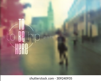 Blurred city advertising tour messages, travel, colorful poster tour agency, travel the world, city, photo background