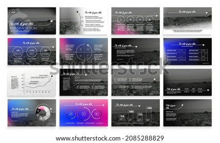 Blurred Color Background with Presentation templates elements on a white background. Vector infographics. Use in Presentation, flyer and leaflet, corporate report, marketing, adverti