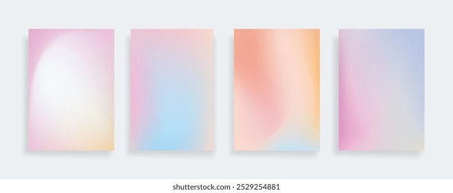 Fundo de gradiente de cor desfocado, azul abstrato rosa roxo laranja vermelho amarelo grão gradação textura, vetor pêssego macio ruído textura desfoque abstrato fundo