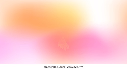 Fondo de gradiente de color borroso con textura abstracta de gradación naranja y rosa. La textura suave del ruido del melocotón crea un telón de fondo abstracto borroso suave.